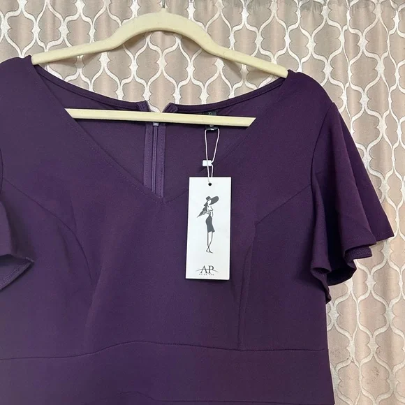 Chic Asymmetrical Purple Gown - Picture 2 of 5